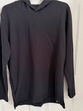 Men's Black Hooded Waffle Knit Pullover